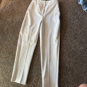 Express editor straight black and white pinstripe pants long